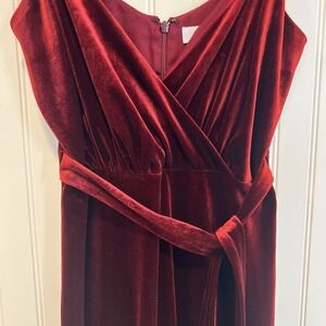 Ali & Jay Los Angeles Dress Red Velvet Size XS Holiday Office Party Midi Tie